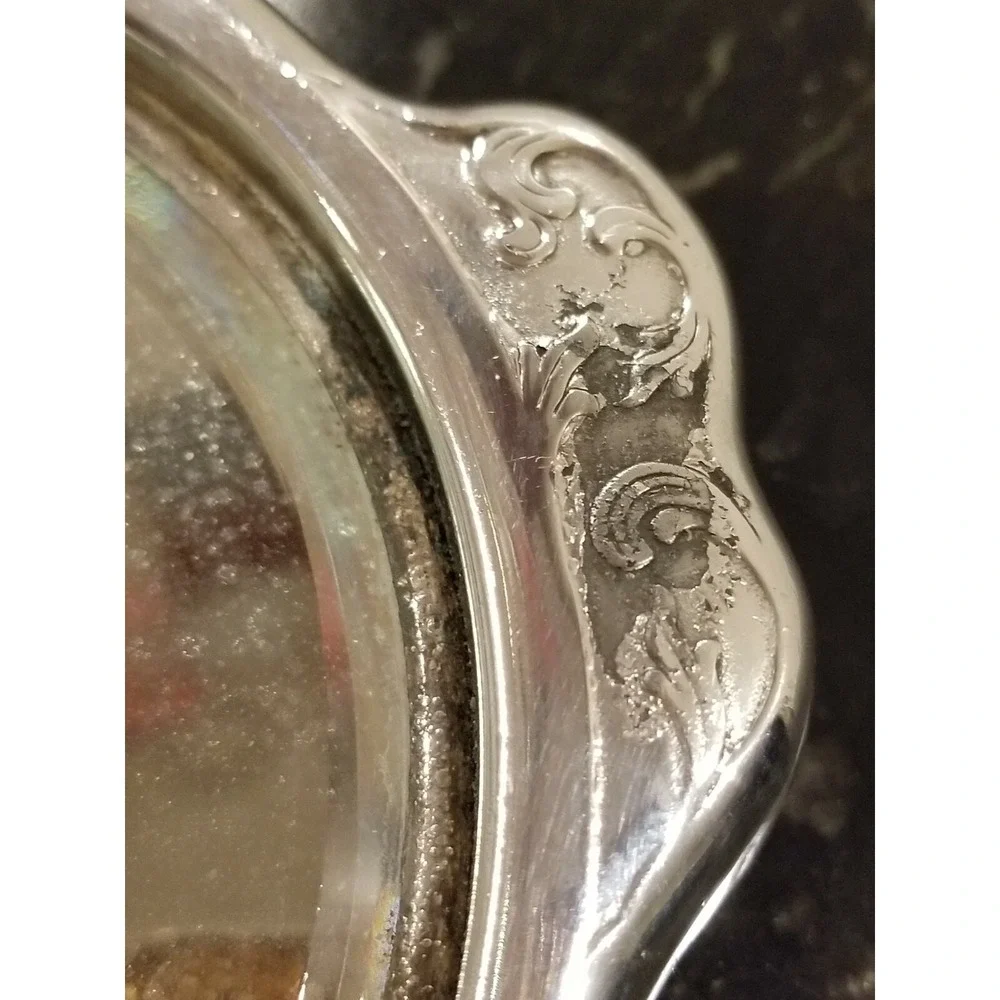 Antiwue Silver Plated Hand Mirror 10